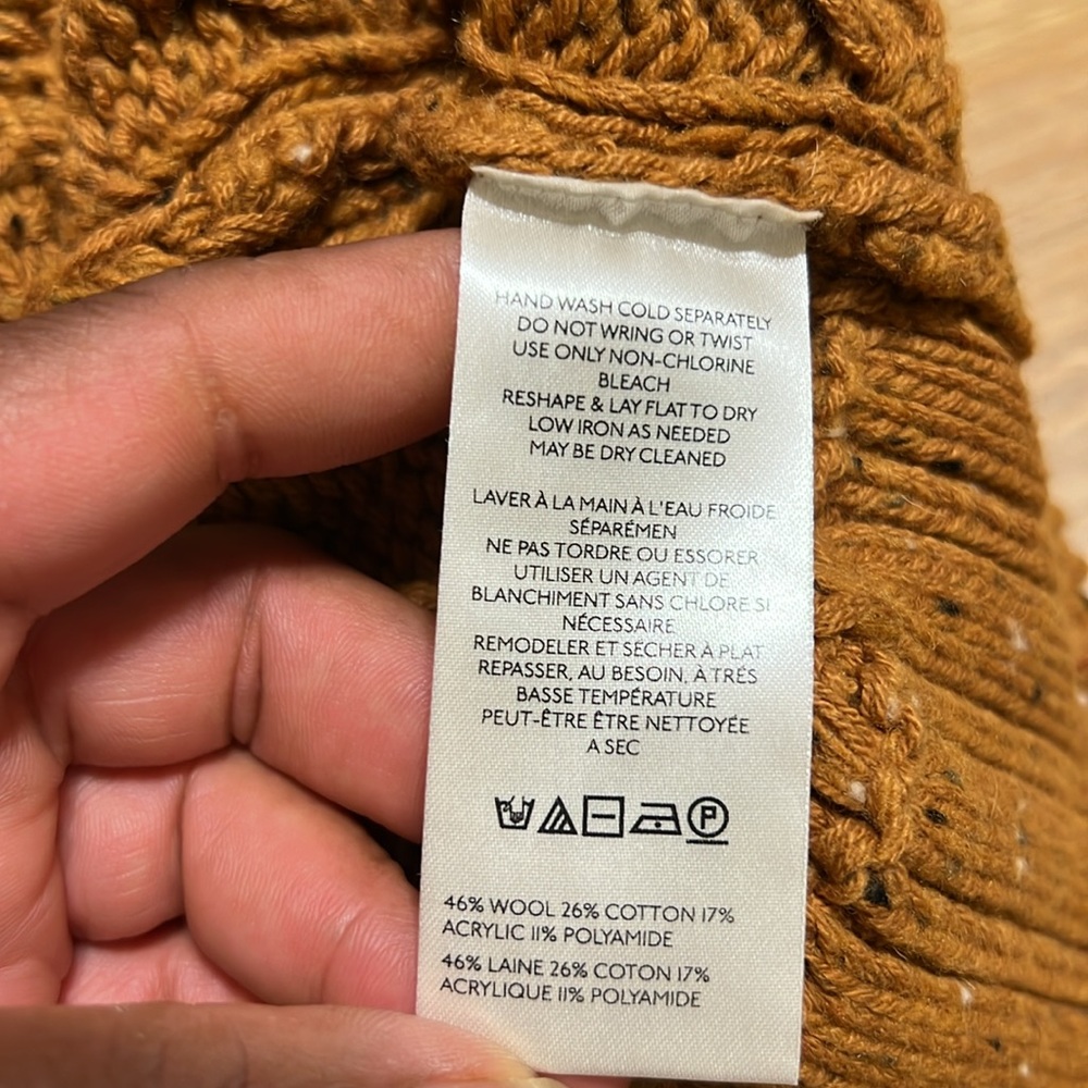Free People Cable Knit Sweater - Orange and Brown size S NWOT - Picture 15 of 16